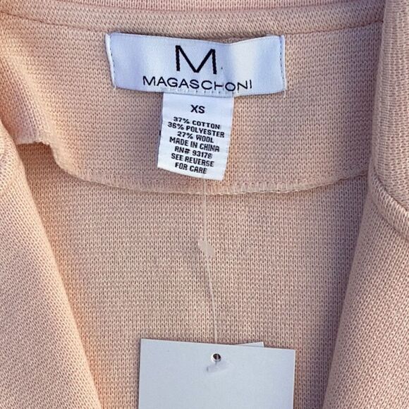 MAGASCHONI NWT PALE PINK WOOL BLEND SWEATER BLAZER JACKET EXTRA SMALL OVERSIZED - Picture 2 of 3